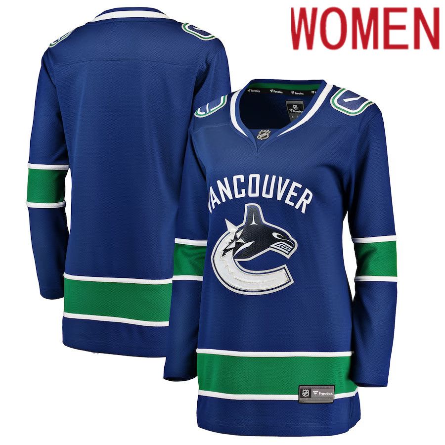 Women Vancouver Canucks Fanatics Branded Blue Breakaway Home NHL Jersey